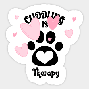 Cuddling Is My Therapy Sticker